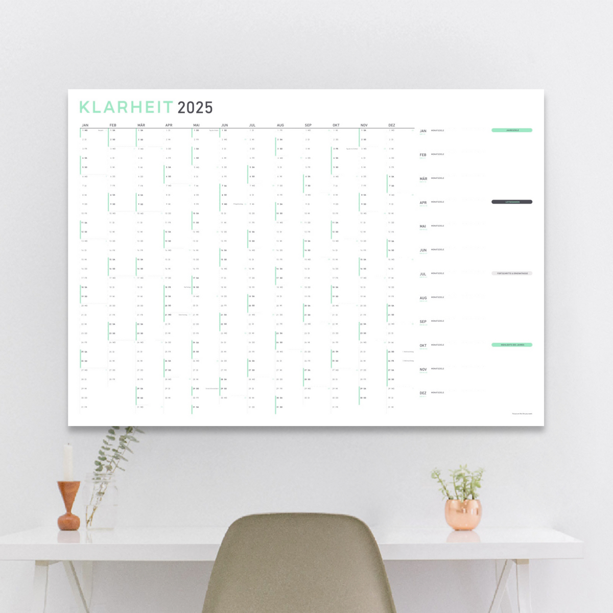 KLARHEIT Design Wandkalender
